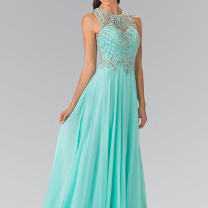 Chiffon Long Prom Dress with Cut-Out Back GL2343